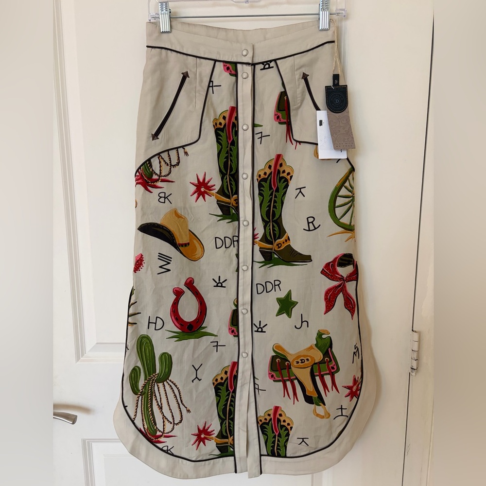 NWT Double D Ranch Atomic A-Line Western Skirt Size 2 - Picture 3 of 7